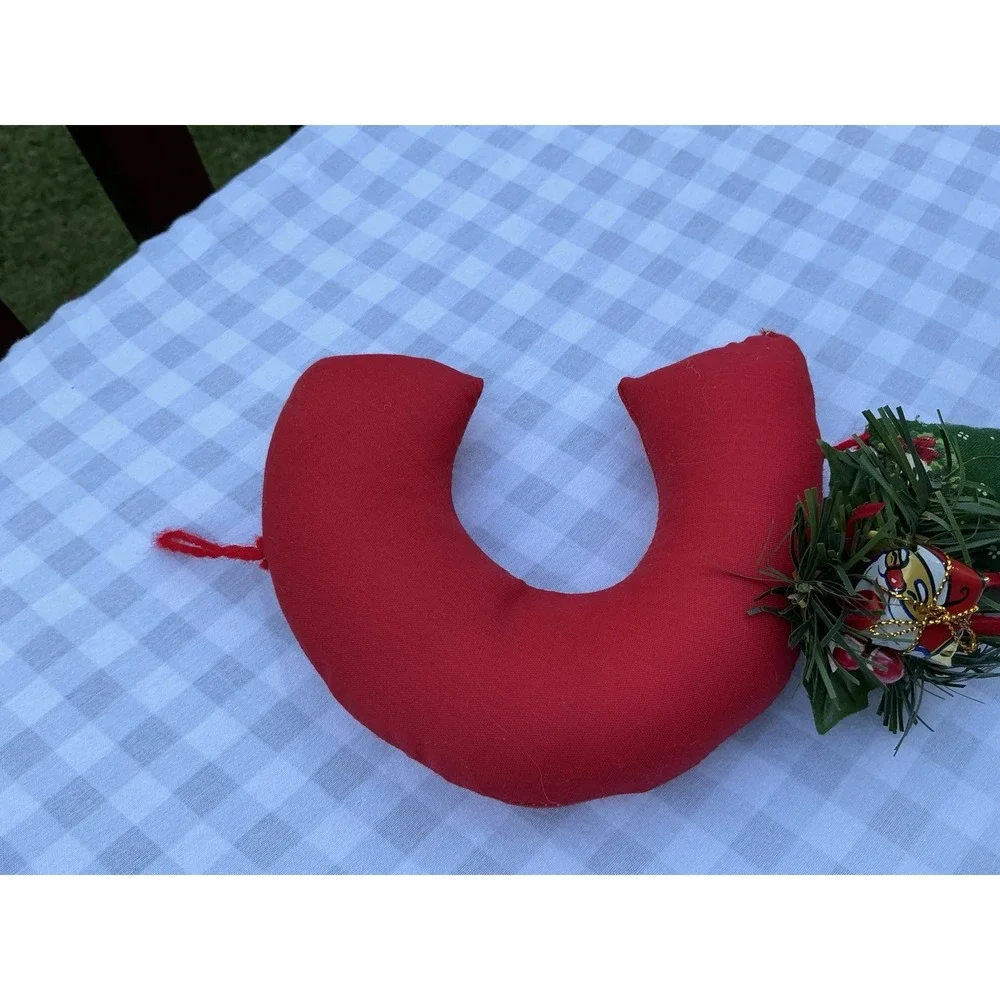 Vintage Handmade‎ CHEERS Garland Puffy Fabric Wall Hanging Christmas Decor